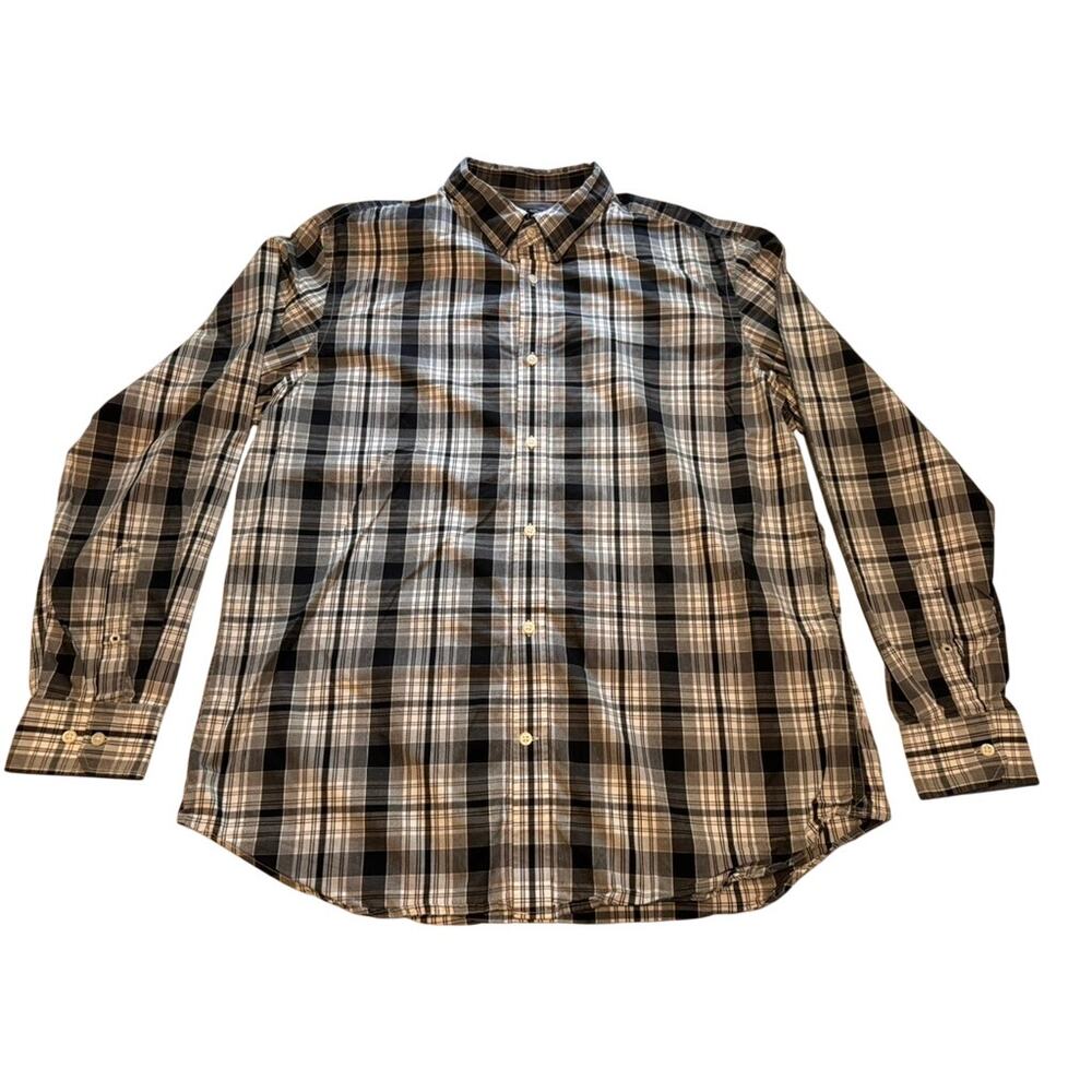 Banana Republic Soft Wash Plaid Button Down Shirt Men's XL Long Sleeve Cotton